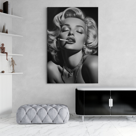 Tablouri cu Celebritati - Tablou Canvas Marilyn Monroe Portret Alb-Negru