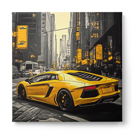 Tablou cu un Lamborghini Aventador galben [1]
