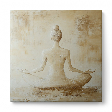 Tablou minimalist cu o siluetă feminină în poziție de meditație [1]