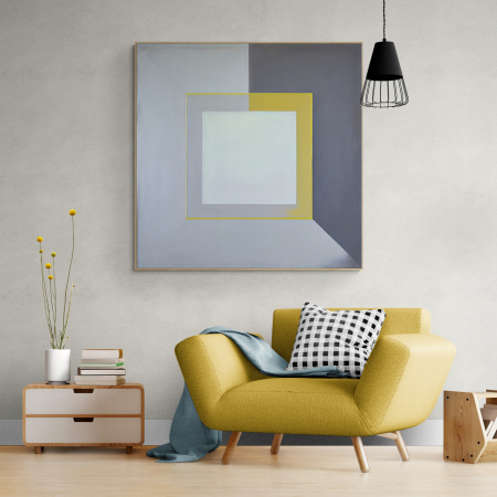 Tablouri Abstracte - Tablou canvas, modern, abstract, minimalist, nuante de gri, pentru dormitor