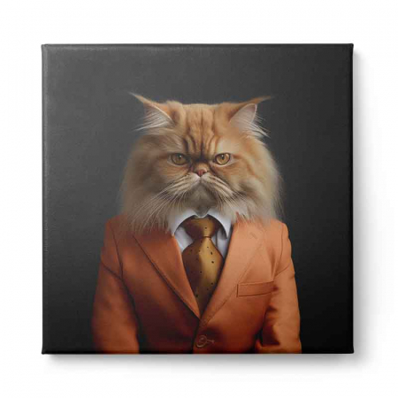 Tablou canvas, modern, Animale, Pisica in costum pentru hol, living [1]