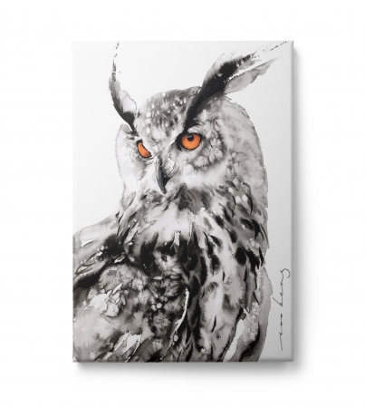 Tablouri Animale si Pasari - Tablou canvas, modern, bufnita ,pentru living, birou