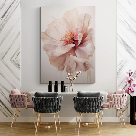 Tablouri cu Flori - Tablou canvas, modern, cu floare roz pal, pentru bucatarie, hol