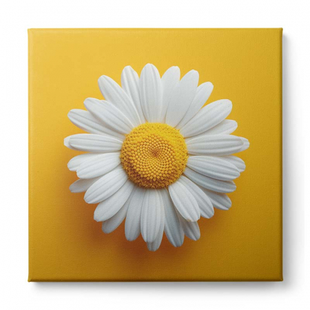 Tablou canvas, modern, cu Flori albe pe fundal galben, roz, pentru living [4]