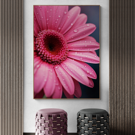 Tablouri cu Flori - Tablou canvas, modern, cu flori, Margareta roz, pentru bucatarie, hol