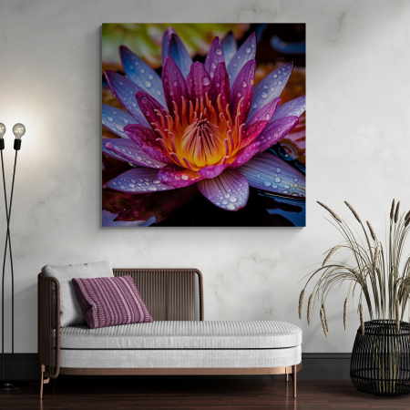 Tablouri cu Flori - Tablou canvas, modern, cu Flori, Nufar mov, pentru spa