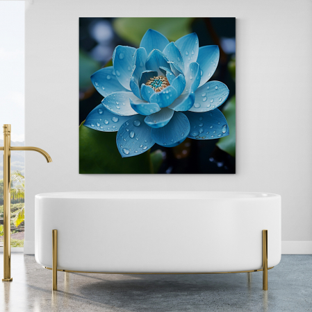 Tablouri cu Flori - Tablou canvas, modern, cu Flori, Nuferi albastru, pentru spa