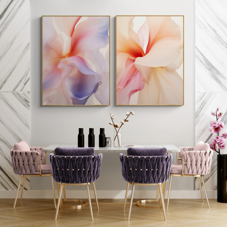 Tablouri cu Flori - Tablou canvas, modern, cu flori, Orhidee, in nuante de roz, pentru bucatarie
