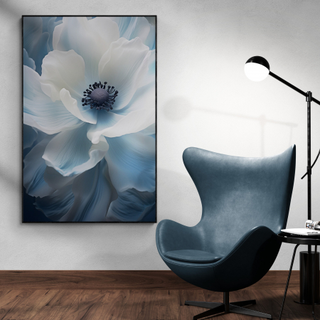 Tablouri cu Flori - Tablou canvas, modern, floare albastra, pentru hol, birou