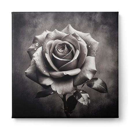 Tablou canvas, modern, Floare de trandafir pe fundal gri, pentru living, hol [1]