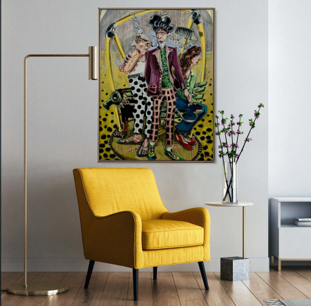 Tablouri Moderne - Tablou canvas, modern, Gasca de prieteni, multicolor, pentru birou, 50 x 70 cm