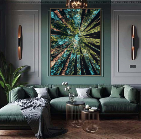 Tablouri Arhitectura si Peisaje - Tablou canvas modern cu peisaj abstract de copaci.