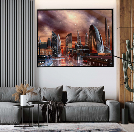 Tablouri Arhitectura si Peisaje - Tablou canvas abstract cu arhitectura modernă pentru living sau birou.