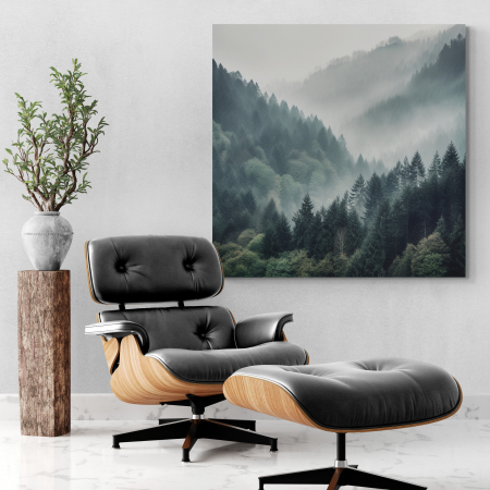 Tablouri Arhitectura si Peisaje - Tablou canvas modern peisaj munte și pădure de brazi