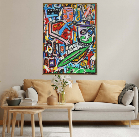 Tablouri Moderne - Tablou canvas, modern, pop art, multicolor, pentru living, 50 x 70 cm