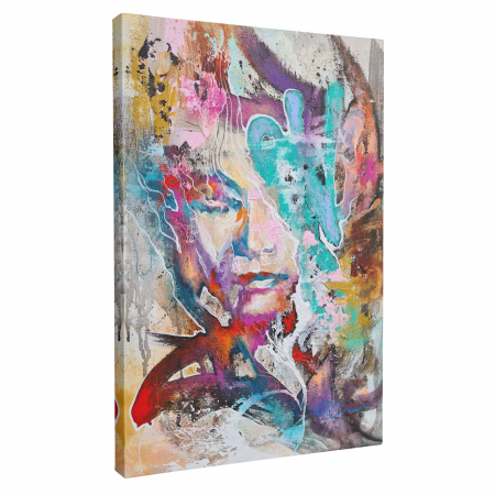 Tablou canvas, modern, portret abstract, multicolor, pentru living, 50 x 70 cm [1]