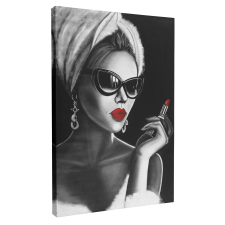 Tablou canvas, modern, portret femeie senzuala, alb negru, pentru dormitor, living [1]