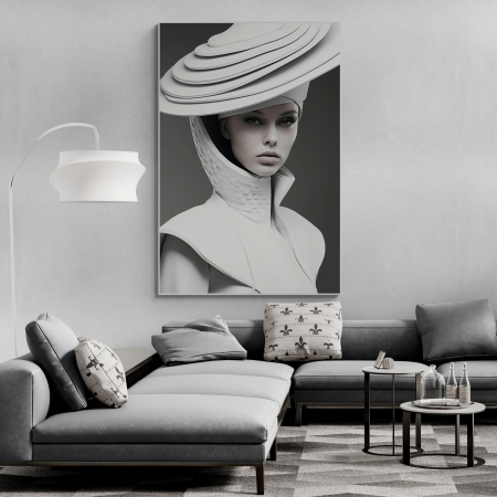 Tablouri Portrete - Tablou canvas, modern, portret femeie fashion, elegant, pentru hol