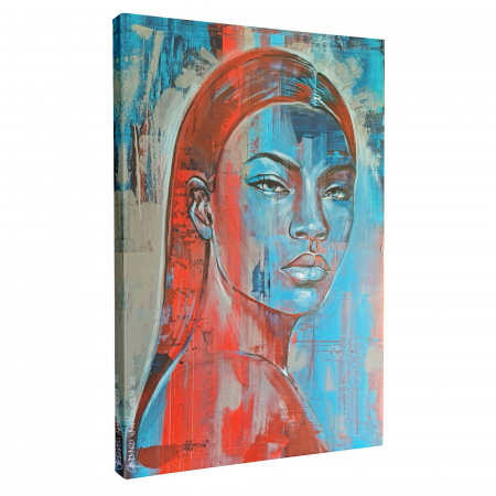 Tablou canvas, modern, portret femeie, abstract, multicolor, pentru dormitor, living [3]