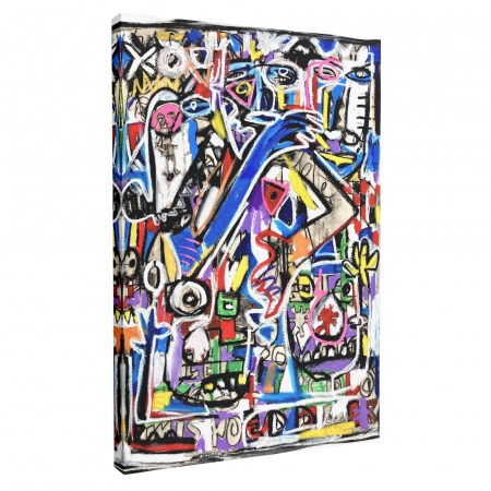 Tablou canvas, modern, stil Basquiat, multicolor, pentru living, 50 x 70 cm [1]