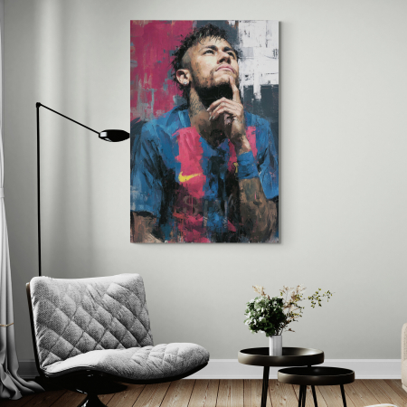 Tablouri cu Celebritati - Tablou canvas cu un portret artistic al fotbalistului Neymar Jr