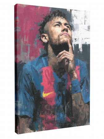 Tablou canvas cu un portret artistic al fotbalistului Neymar Jr [1]