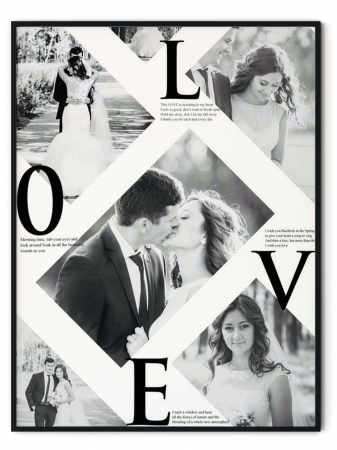 Tablouri personalizate Colaje - Tablou canvas colaj LOVE cu poze și mesaje