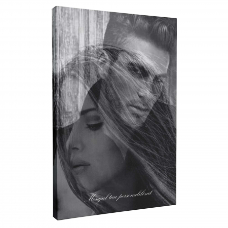 Tablouri personalizate Dubla expunere - Tablou Canvas Personalizat, Intaglio, print pe panza, in dubla expunere, cadou pentru ele
