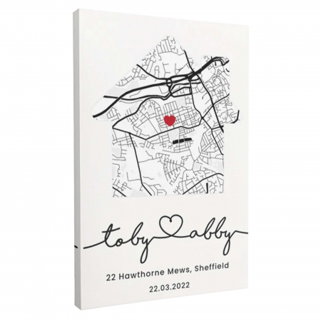 Tablouri personalizate Speciale - Tablou Canvas Personalizat, Intaglio, print pe panza, Harta, cadou pentru home