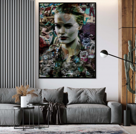 Tablouri Portrete Abstracte - Tablou canvas, portret, celebritati, colaj, multicolor, pentru sufragerie, 50 x 70 cm