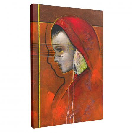 Tablou canvas, portret, femeie, pop-art, multicolor, pentru living, 50 x 70 cm [1]