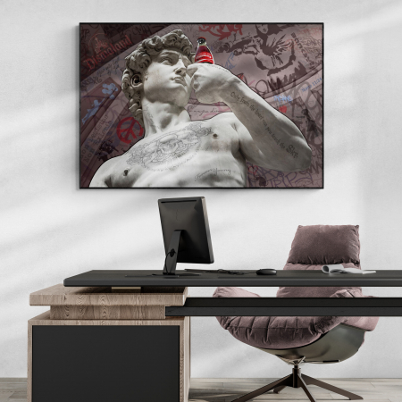 Tablouri cu Celebritati - Tablou canvas modern Statuie David abstract pentru birou