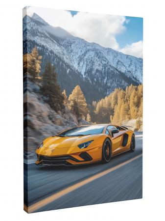 Set de tablouri canvas cu mașini sport de lux în decoruri montane [2]