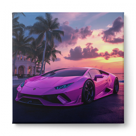 Set de tablouri canvas mașini spectaculoase, integrate într-un cadru exotic [2]