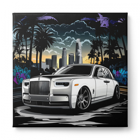 Tablou canvas cu două supercaruri de lux într-un decor urban de seară [2]