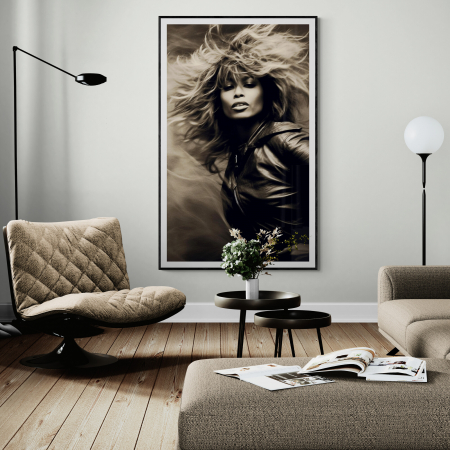 Tablouri cu Celebritati - Tablou canvas portret în tonuri sepia al Tinei Turner
