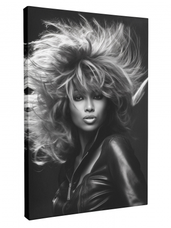 Tablou canvas portret alb-negru al lui Naomi Campbell [1]