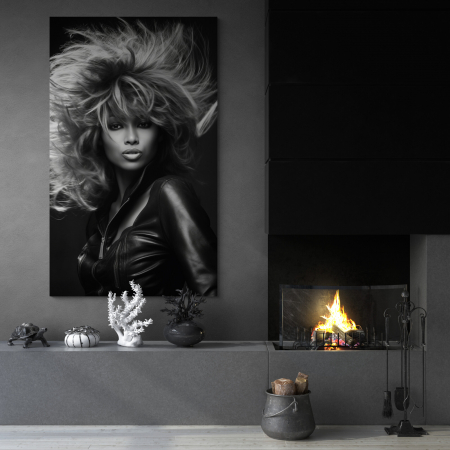 Tablouri cu Celebritati - Tablou canvas portret alb-negru al lui Naomi Campbell