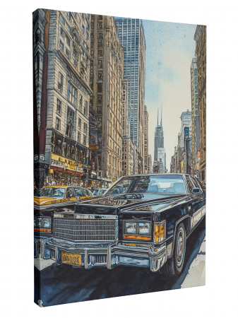 Tablou canvas cu Cadillac clasic în centrul orașului New York, [1]