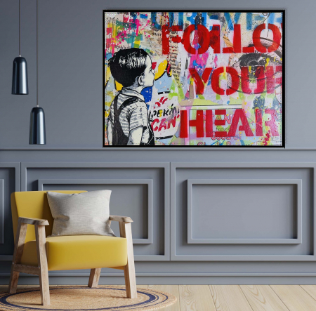 Tablou canvas, Gucci, Louis Vuitton, colorat, sufragerie, 50 x 70 cm
