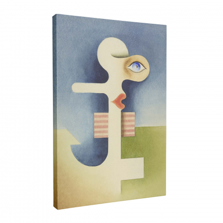 Tablou abstract modern Intaglio în tonuri de albastru și verde pentru dormitor [1]