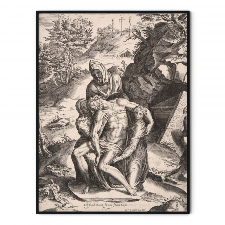 Tablou decorativ, Intaglio, alb negru, Clasic, print pe hartie foto Fine Art, The Body of Christ Supported by the Virgin de Cherubino Alberti [2]