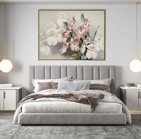 Tablouri cu flori - Tablou abstract modern cu flori de orhidee, neînrămat