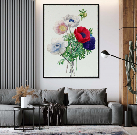 Tablouri cu Flori - Tablou decorativ, Intaglio, Modern, multicolor, Flori de camp, print pe hartie foto Fine Art, neinramat, pentru living, hol