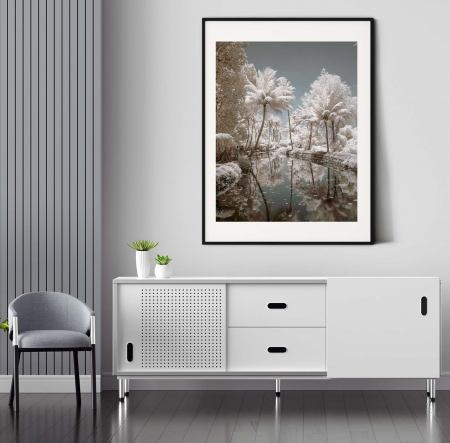 Tablouri cu Flori - Tablou decorativ, Intaglio, Modern, color, Peisaj de iarna, print pe hartie foto Fine Art, neinramat, pentru living, dormitor