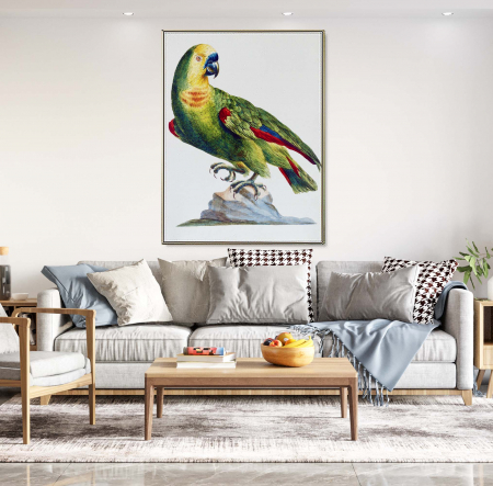 Tablouri Animale si Pasari - Tablou abstract modern, Papagal verde din Brazilia, neinramat