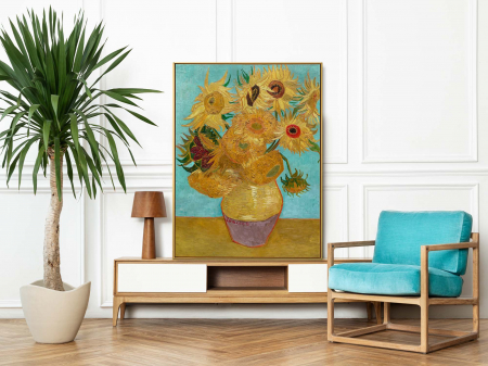 Van Gogh - Tablou abstract Van Gogh Sunflowers pe hârtie Fine Art.
