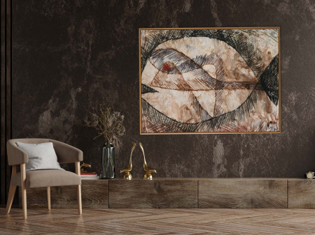 Paul Klee - Tablou abstract color Paul Klee - Intaglio, Fisch, pentru living modern