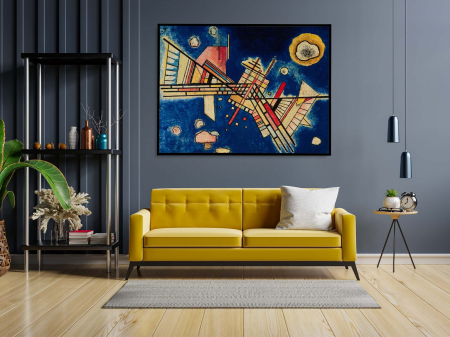 Wassily Kandinsky - Tablou abstract modern "Dark Freshness" de Wassily Kandinsky pe hartie foto