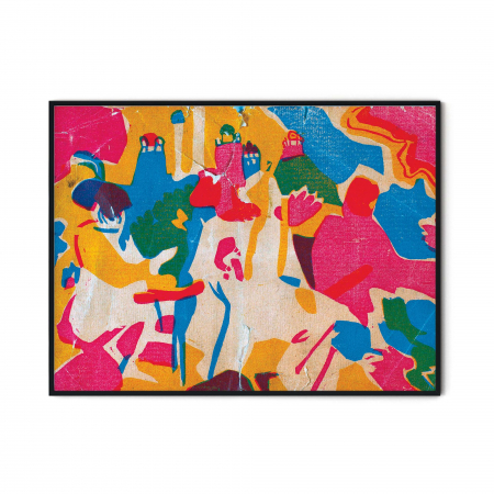 Tablou color abstract roz Kandinsky în living modern [2]